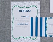 Navy Blue and Green Wedding Signature Drink Bar Sign - Sarah and Drew