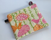 Pink and Orange Menagerie Medium Clutch/ Mini iPad Case/ Tablet or e Reader Case