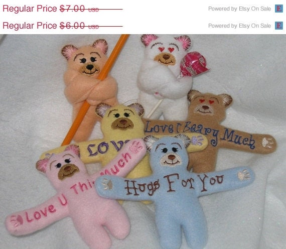 SALE Arms folded stuffed bear holds sucker or pencil or small gift Il_170x135