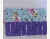 SALE Crayon roll - Fairy 8 count crayon roll Birthday party favors ribbon or elastic closures  Quantity discoun