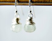 Aquamarine Earrings Sterling Silver Drop Earrings March Birthday Pisces