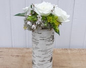 One large birch bark vase with free engraving, Natural
