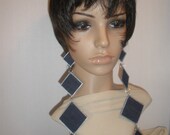 Beautiful Denim Fashion Long Dangling Earring, Women Earrings, Ladies Earrings, Long Earrings, Handmade Earrings