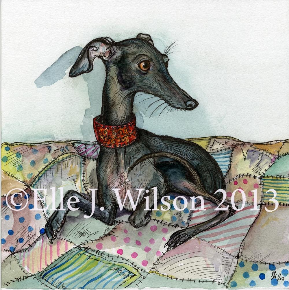 Italian Greyhound ORIGINAL painting