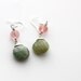 Wire wrapped natural green aquamarine faceted briolettes with cherry quartz - Gift Wrapped and Ships Immediately