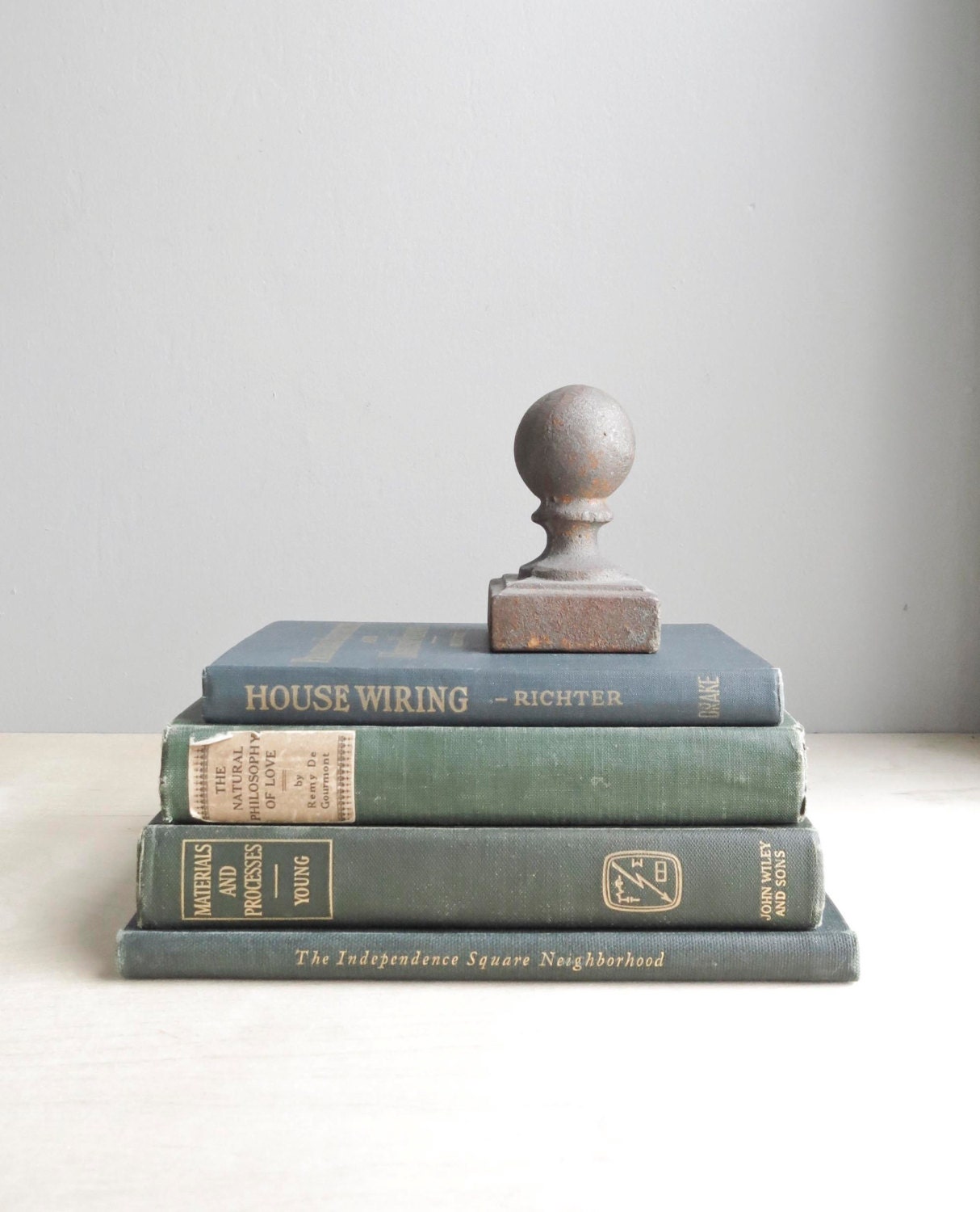salvaged metal finial / paperweight