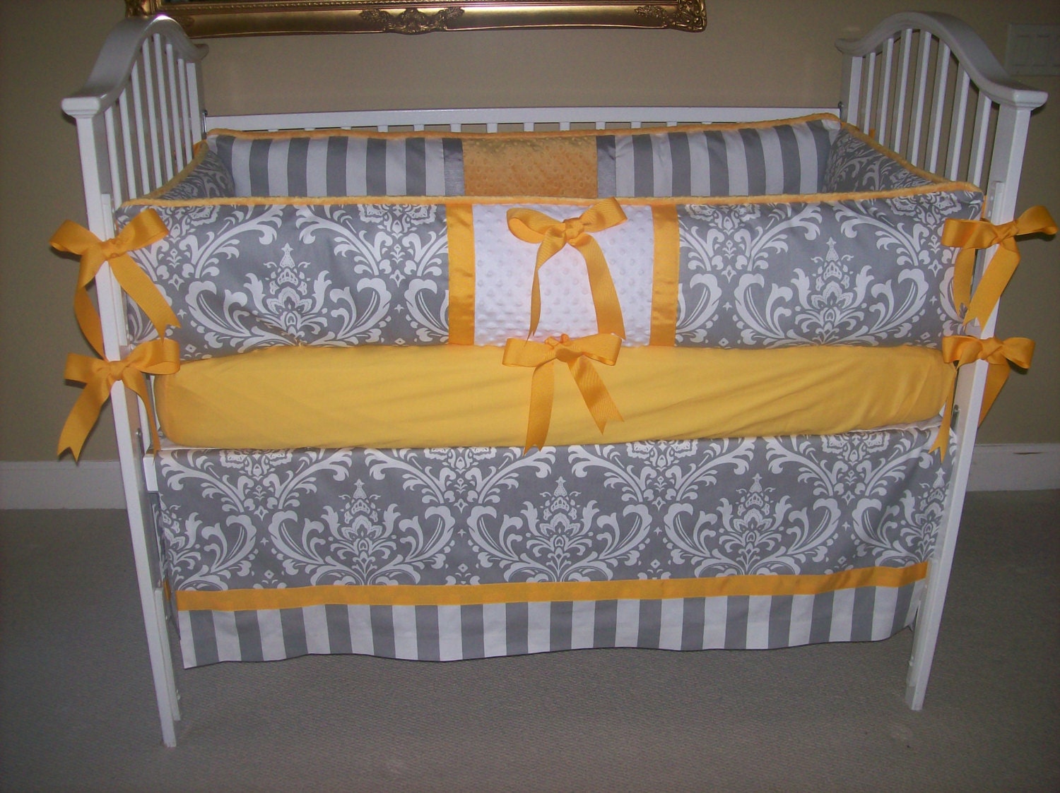 Sunshine Yellow and Grey Baby Bedding