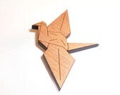 Origami Peace Crane Brooch