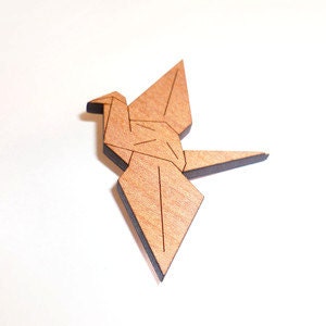 Origami Peace Crane Brooch