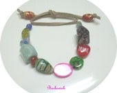 Spring Summer Bracelet Funky Chunky  Fun Jewelry OOAK   (cf2)