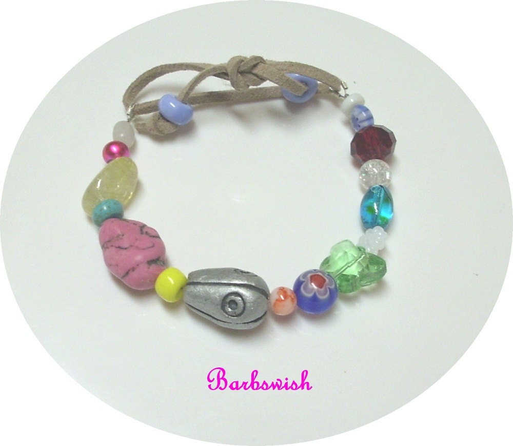 Spring Summer Bracelet Funky Chunky  Fun Jewelry OOAK (cf3)