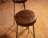 Reclaimed Oak Bar Stools with Metal Legs