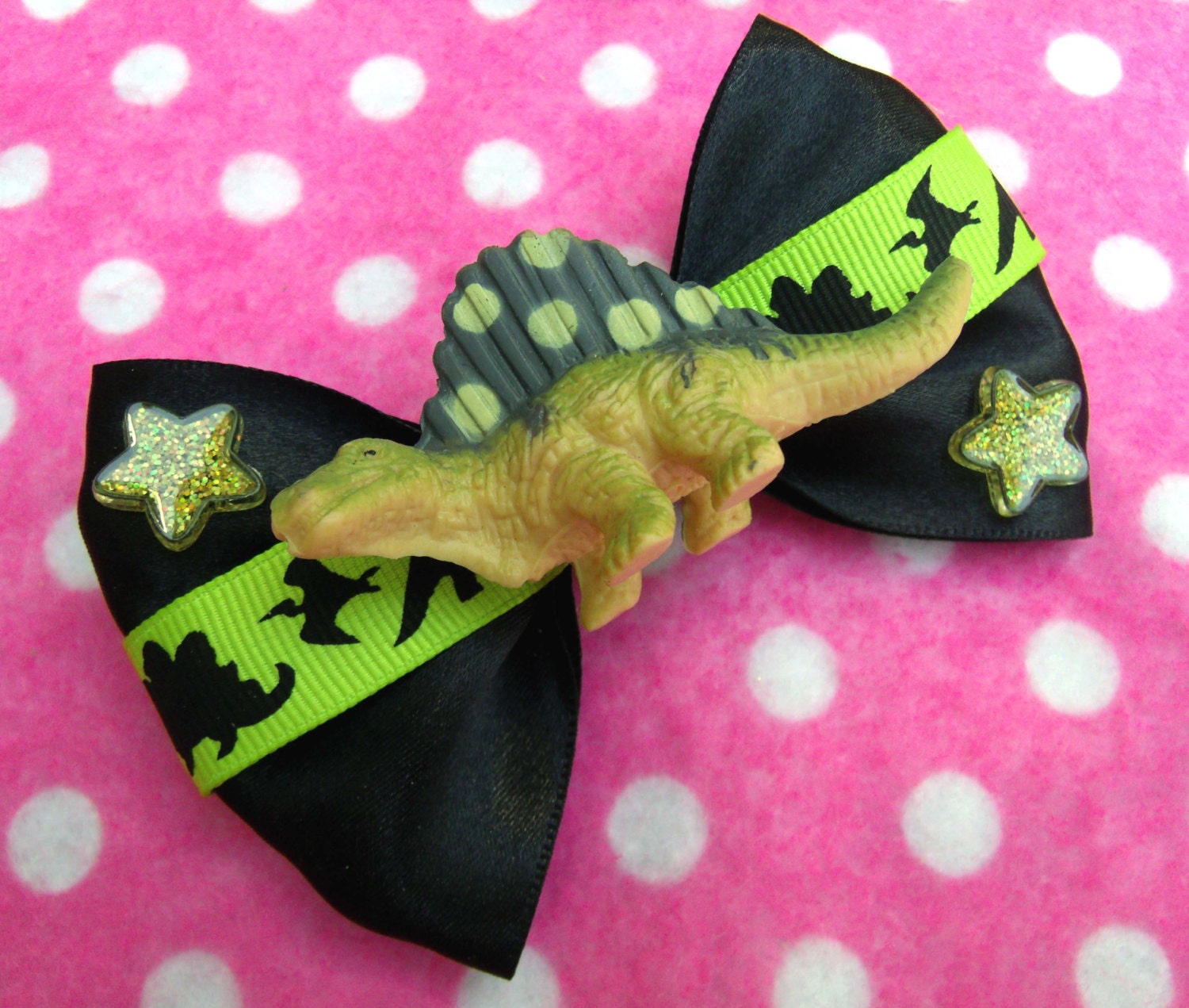 Wacky Dinosaur Hair Bow Brooch
