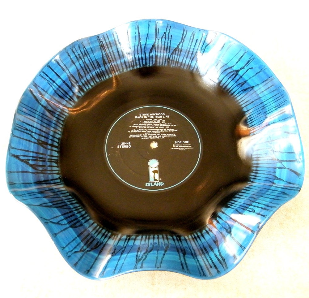 STEVIE WINWOOD Back in the High Life - Hand Painted Recycled Record Bowl - Free Shipping