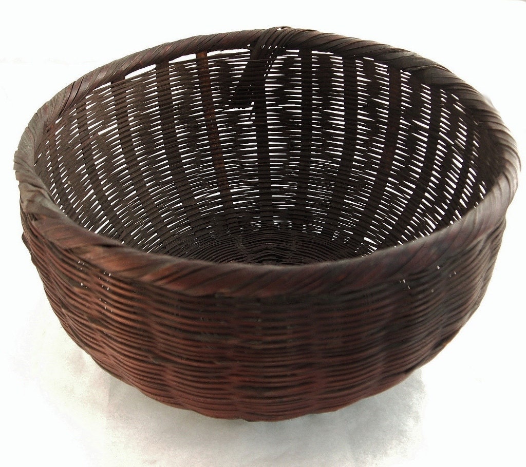 Vintage Basket Deep Round / Dark Reed