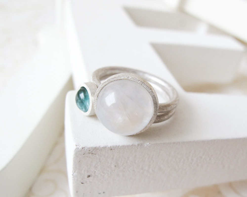 MOONSTONE & TOURMALINE rings