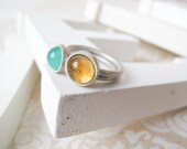 CHALCEDONY & CITRINE ring