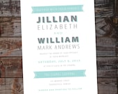 Custom Vintage Typographic Wedding Invitation