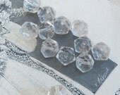 Vintage faceted glass beads set of 10