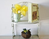 adorable shabby chic mint green metal shelf