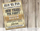 New Years party invitation - Old Grunge Distressed Poster simulated gold silver - big numbers - 5x7 PRINTABLE INVITATION DESIGN