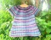 Knitting PATTERN Seamless Top Down BABY CHILD Tunic Dress - Iris a top down seamless yoked tunic dress sweater