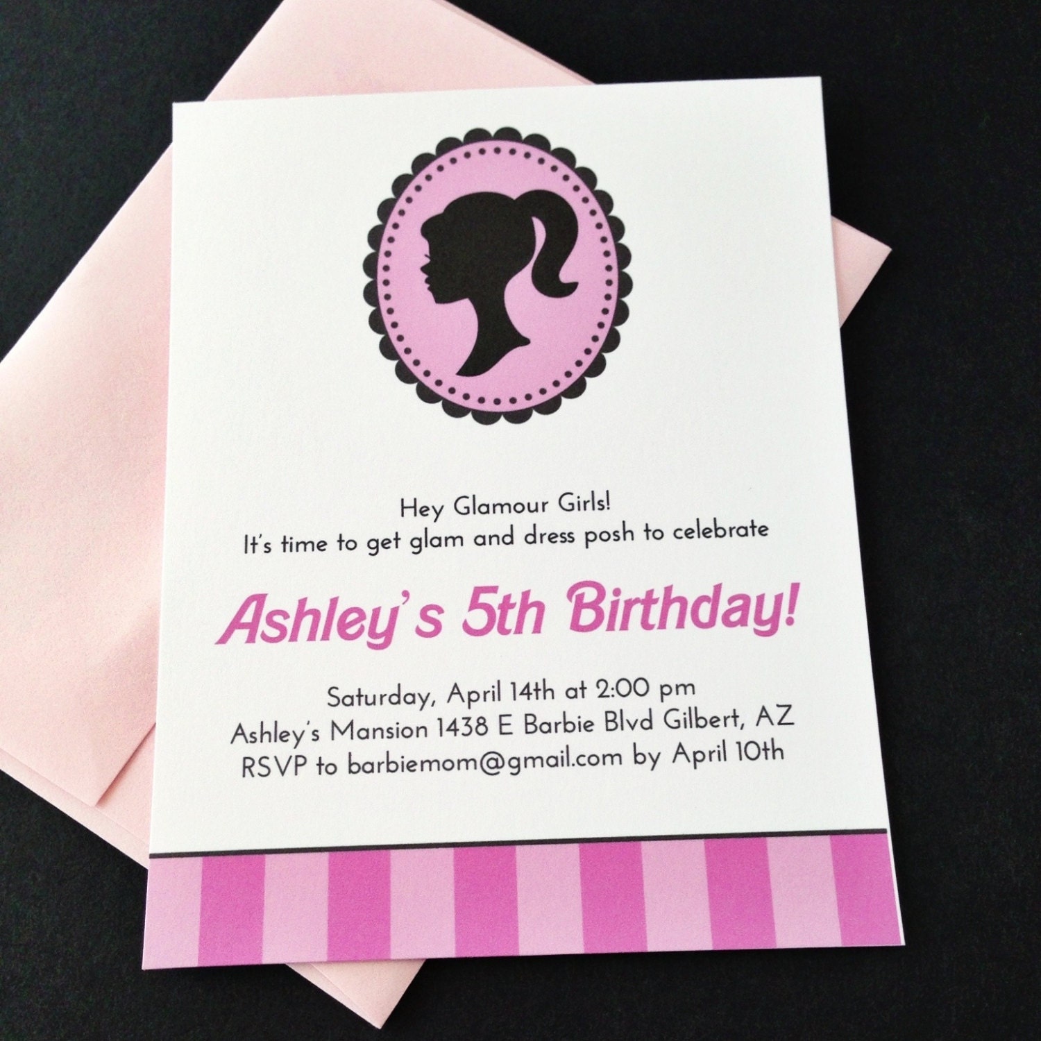 Glam Girl. Barbie Inspired Invitation Set. Il_170x135
