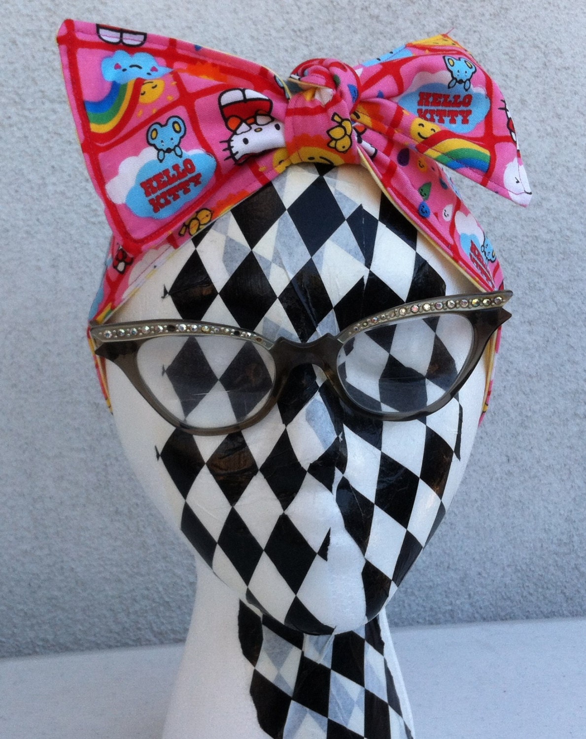Reversible headband hello kitty inspired