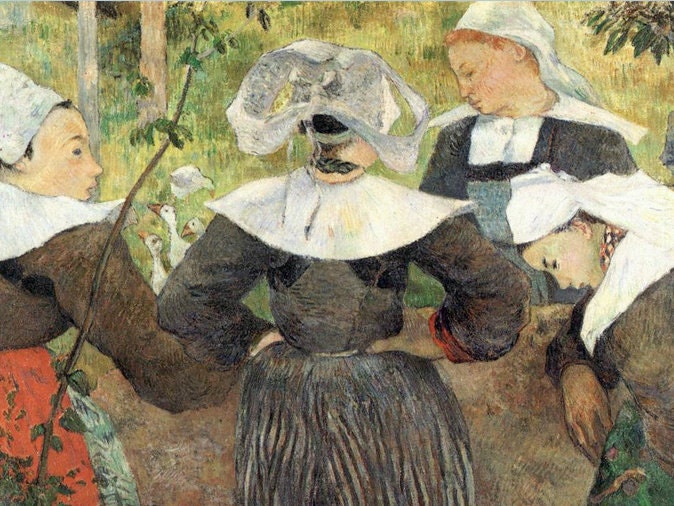 Breton Peasant by Gauguin - an Original 1954 Art Print