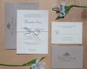 Rustic Floral Wedding Invitation, Vintage, Whimsical, Garden invitation with jute twine and tag-