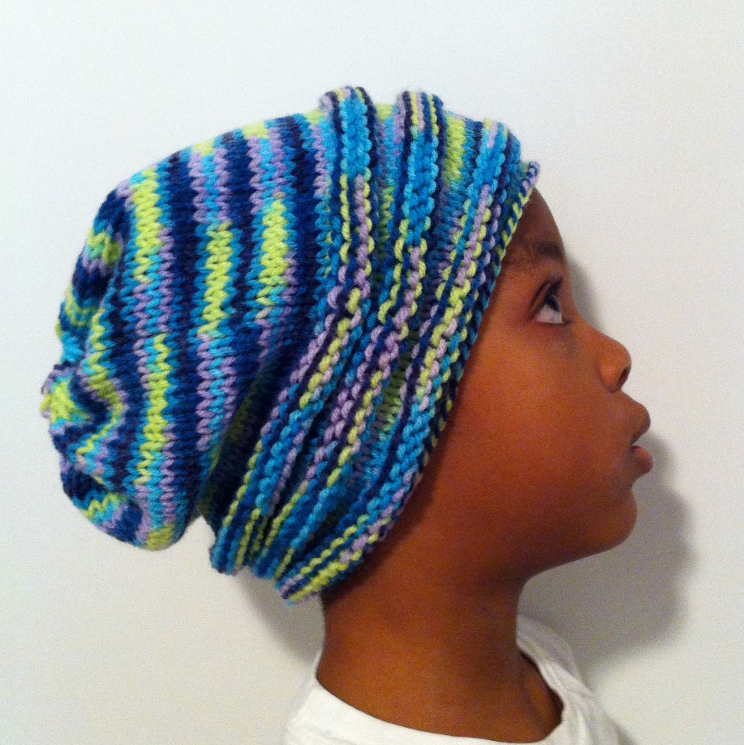Accordion Style Slouch Hat (Blue/Multi)