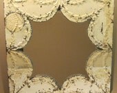 TIN CEILING Metal Mirror 23"x23" Square Shabby Decorative Chic Recycled S1061-13
