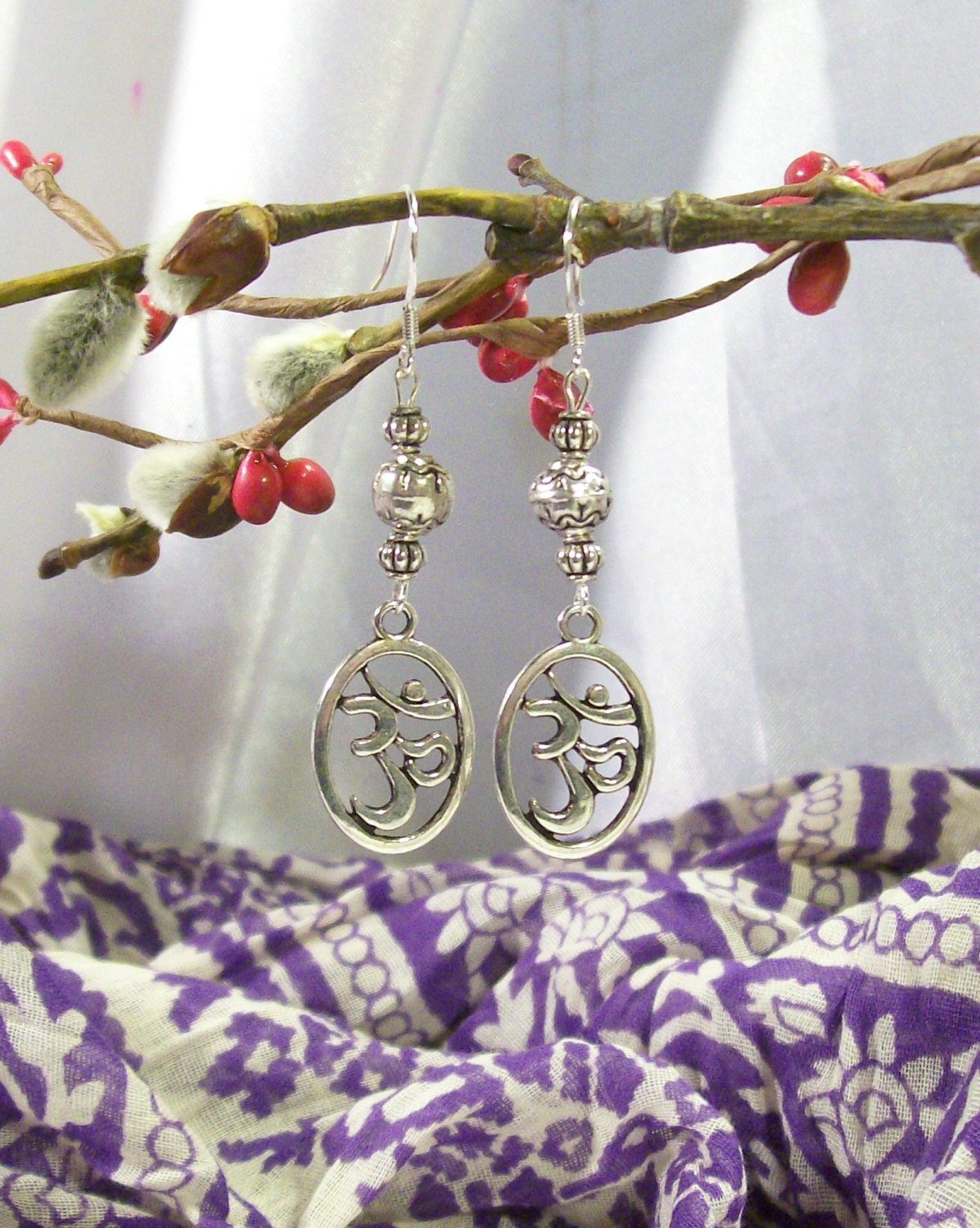 Om Earrings Tolerance and Patience Mantra Prayer