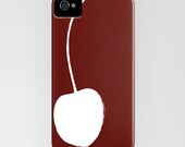 Cherry on your iPhone Case - (4S, 4, 5) burgundy color, cherry, silhouette, fruit, robust, plastic case, iPhone 5