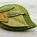 Large Moss Felt Leaf Barrette // Woodland Hair Accessory for Women // Hand Stitched by OrdinaryMommy on Etsy