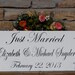 JUST MARRIED Wedding signs 10x24 / FREE Mr and Mrs set of champagne tags