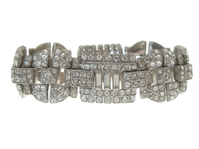 Art Deco Bracelet Vintage Geometric High Art Deco Jewelry 1920s Wedding Jewelry