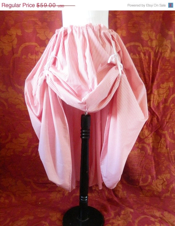Clearance Red/Pink and White Nautical Stripe Bustle Skirt-One Size Fits All