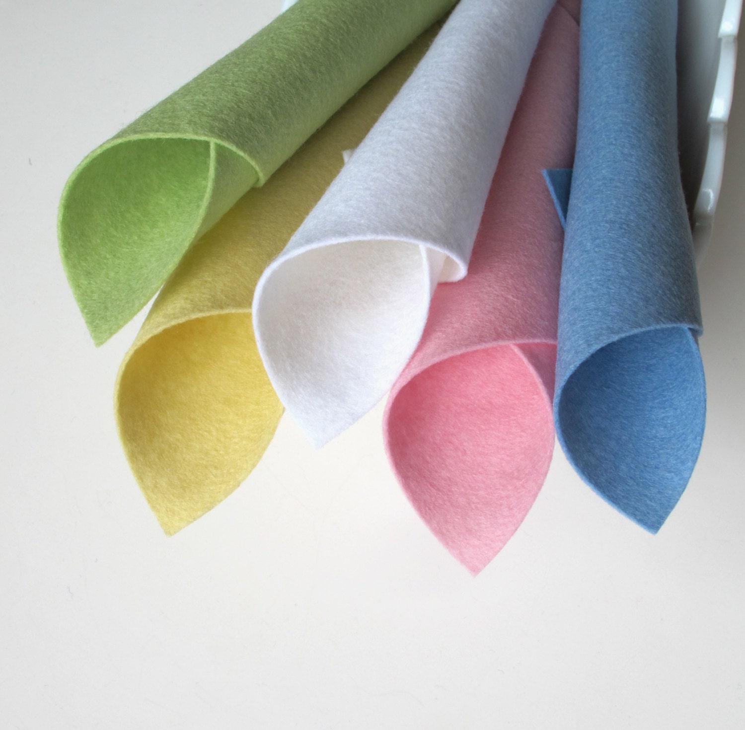 Wool Felt - Baby Doll Color Story -  8 x 12 Merino Wool Felt Fabric Sheets Squares Set - Pastel Felt