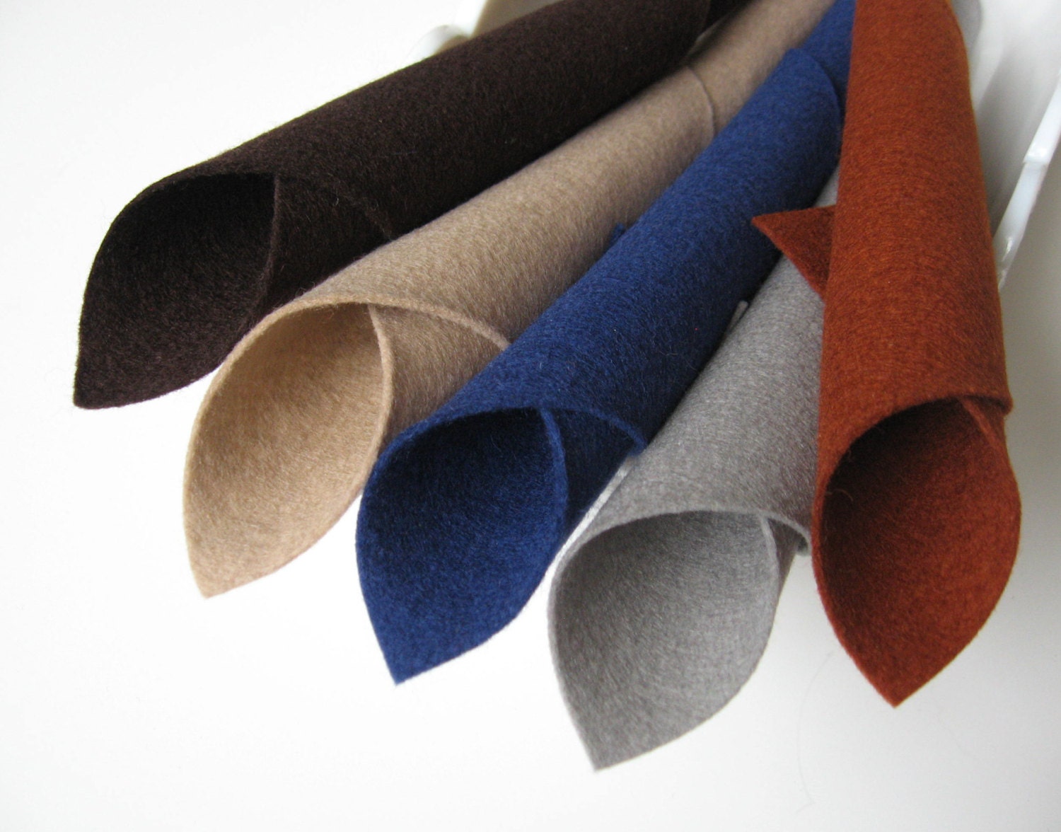 100% Wool Felt Fabric - Cowboy Color Story - Pure Merino Wool Sheets, Squares - Brown, Beige, Navy Blue, Bronze, Smoke