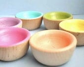 Waldorf Toy - The ORIGINAL Pastel Wooden Sorting Bowls (Set of 6), Educational Toy / Montessori Toy