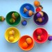 The ORIGINAL Rainbow Wooden Sorting Bowls  -  Waldorf Toy / Wooden Toy