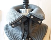 Cowl gray  knit cowl scarf