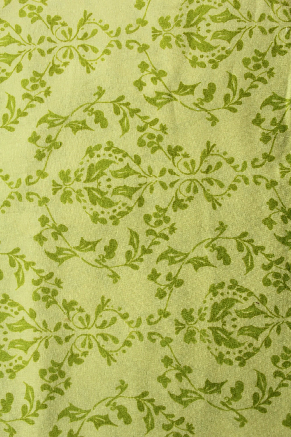 Lime Green Damask Cotton Quilt Fabric