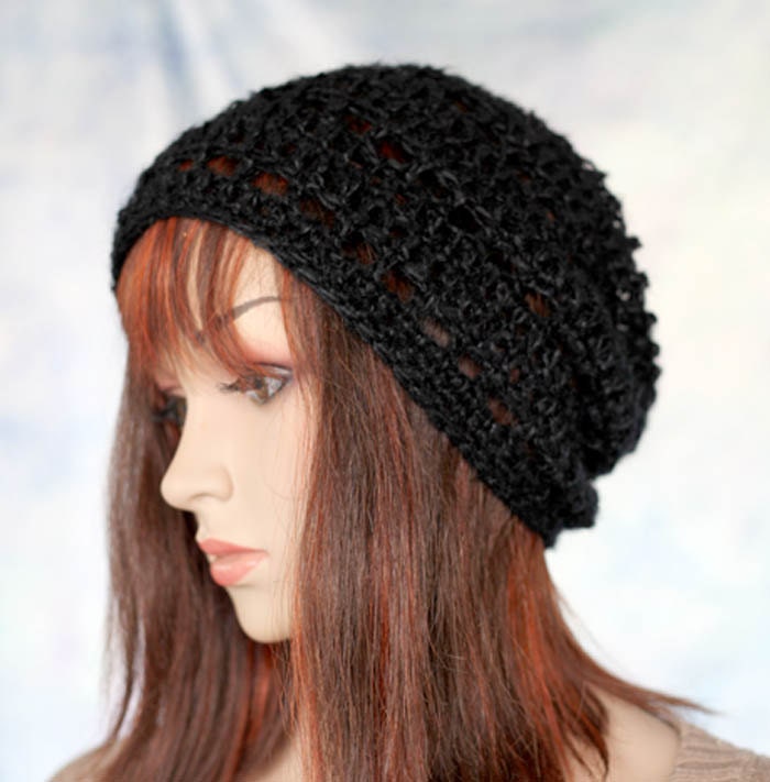 Slouchy Hat - Light as a Feather - Black Blue Lavender Maroon Pink - Mohair Blend