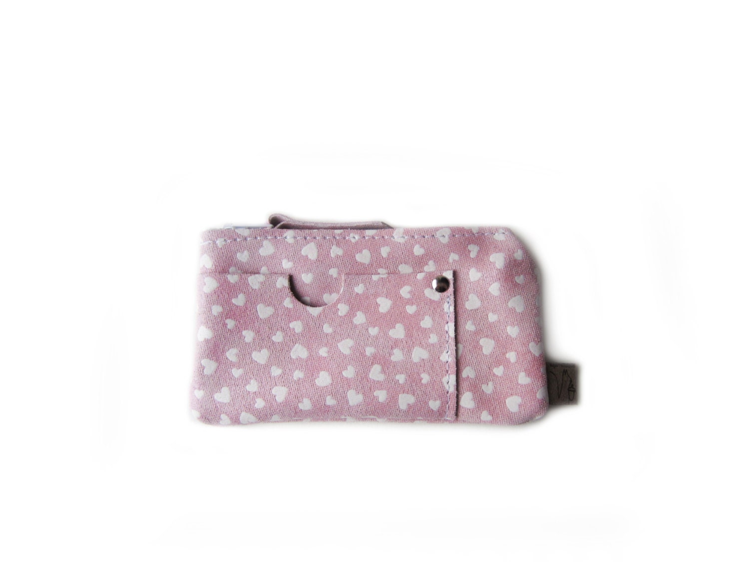 mini wallet pink leather heart zippered tiny card holder key clutch