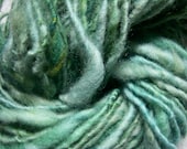 Handspun Worsted Weight Wool Yarn in Green by KnoxFarmFiber