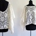 70s Rare Ivory Lace Draped Backless Caftan Kaftan Boho Hippie Festival Wedding Bridal Blouse Top Shirt . Free Size . Lshelf . No.226.4.3.13