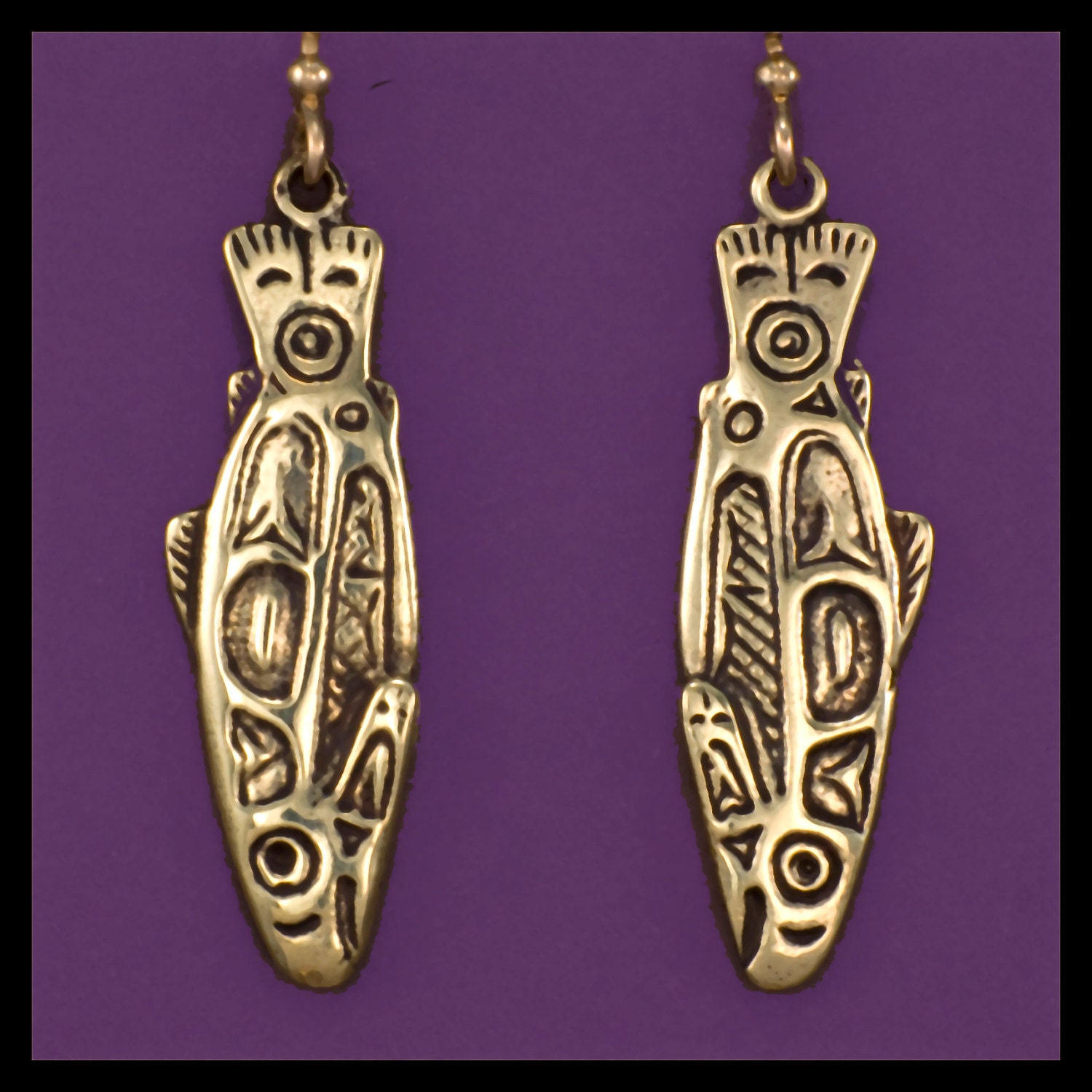 SALMON- Earrings- Bronze