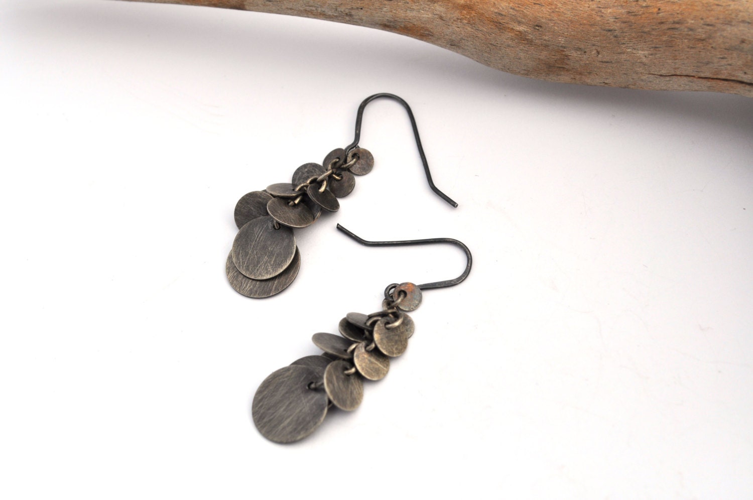 Sterling Silver Cluster Earrings, Silver Earrings, Silver Dangles, Geometric Earrings